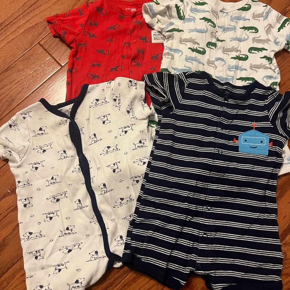 Lot baby bodysuit shorts 12 months